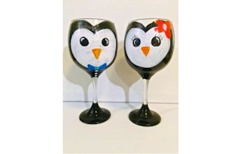 Paint Nite: Penguin Love Glassware